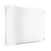 TRU RED Ergonomic Curved Magnetic Glass Dry-Erase Whiteboard - 48" x 36"-Curved magnetic whiteboard for a more ergonomic writing experience at every height