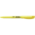 BIC Brite Liner Pen-Style Highlighters - Chisel Tip - Yellow - 12 Pack-Dependable yellow highlighters bulk pack with a chisel tip for broad highlighting or fine underlining