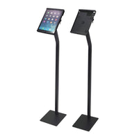 Futech Floor iPad Stand - 10" x 7" - Black-Built in USB plug in up to Iphone 14 charging port
