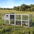 PawHut Large Chicken Coop, Wooden Hen House with Covered Run-Waterproof roof and predator-proof mesh provide dual protection from harm