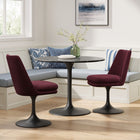 Modway Lippa Swivel Dining Performance Velvet Side Chair - Black Mulberry-Slightly Reclined Back