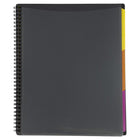 JAM Paper Plastic Multi Pocket Folder - 12 Pocket Organizer - Smoke Grey - 10 1/2 x 11 1/2-Front cover features a clear plastic display pocket for cover sheets