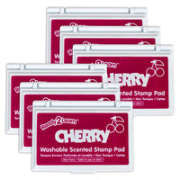 Ready 2 Learn Washable Stamp Pad - Cherry Scent - Dark Red - 6 Pack-Stop And Smell The Ink - Add some life to your artistic creations! This red stamp pad features fragrant, cherry-scented ink. An entertaining artistic resource for classrooms, homes or centers!