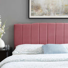 Modway Camilla Channel Tufted Performance Velvet King/California King Headboard - Dusty Rose-Dense Foam Padding