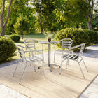 Flash Furniture Commercial Aluminum Indoor-Outdoor Restaurant Stack Chair with Triple Slat Back & Arms-Stack Quantity: 20