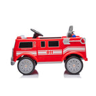 Freddo 12V Firetruck 1 Seater Kids Ride- On - Red-Engaging Sound Effects: Equipped with music, sounds, and a functioning sprinkler, this ride-on offers a fully immersive playtime experience