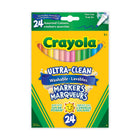 Crayola Ultra-Clean Washable Fine Line Markers, 24 Count-Features 24 Ultra-Clean Washable Fine Line Markers in classic colours that are perfect for the classroom