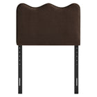 Modway Athena Stain-Resistant Performance Velvet Twin Size Headboard - Chocolate Brown-Seven Adjustable Mounting Positions