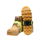 Impacto Midcleat FRSCB Non-Sparking Brass Smaller Ice Cleats - One Size - Black with Green Fire Retardant Straps - 1 Pair-Cleat can be flipped over to the top of the boot to prevent slipping or marking floors