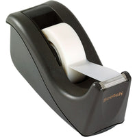 Scotch C60 Desktop Tape Dispenser, Black-Attached spindle firmly holds tape in place