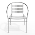 Flash Furniture Commercial Aluminum Indoor-Outdoor Restaurant Stack Chair with Triple Slat Back & Arms-Cross Braces provide extra stability