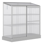 Outsunny Aluminium Cold Frame Greenhouse with Openable Top and 2 Shelves- A galvanized steel base provides enhanced stability against strong winds
 