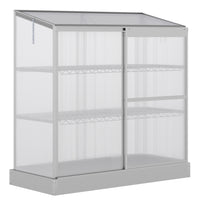 Outsunny Aluminium Cold Frame Greenhouse with Openable Top and 2 Shelves- A galvanized steel base provides enhanced stability against strong winds
 