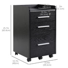 HOMCOM Vertical Mobile Filing Cabinet with Lockable Drawer - Black-Top drawer with a lock and 2 keys for document security
