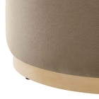 Modway Tilden Large 29" Round Performance Velvet Upholstered Ottoman - Taupe/Natural-Arrives Fully Assembled