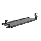 Uplite Adjustable Under Desk C-Clamp Keyboard Tray-Dimensions: Tray 26.8"W x 11.1"D x 1"H, with clamps 31.4"W x 11.1"D x 5.1"H; Track Travel: 7.5", works with desktops up to 1.77" thick