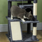 PawHut 54" Cat Tree Tower with Scratching Posts and Condos - Dark Grey-Colour: Dark Grey, Cream White 