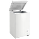 HOMCOM Compact Chest Mini Freezer - 3.5 cu. ft.- White-Chest freezer offers a generous 3.5cu.ft capacity for your bulk storage needs
