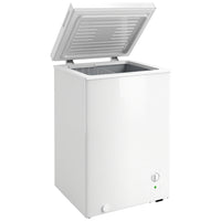 HOMCOM Compact Chest Mini Freezer - 3.5 cu. ft.- White-Chest freezer offers a generous 3.5cu.ft capacity for your bulk storage needs