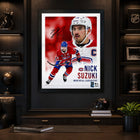 Frameworth Nick Suzuki Canadiens Portrait Collage - Framed Print - 16" W x 20" L-Premium photo paper portrait collage professionally finished in a black frame with clear protective front