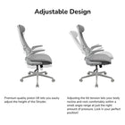 COUGAR Stryder Office Chair with Lumbar Support & Flip-Up Armrests - Grey-Tilt Tension & Rocking Mechanism: Adjust the tilt resistance for subtle rocking motion, and lock in your preferred recline angle for optimal posture and relaxation