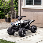 Aosom Kids 12V Battery Powered Ride-on ATV with Music, Headlights, High & Low Speed - White-Wear-resistant tires 