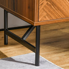 HOMCOM Bedside Table with 2 Drawers - Walnut Brown-Assembly is required