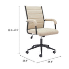 Zuo Auction Office Chair - Beige-8