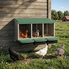 PawHut 3-Compartment Metal Nesting Boxes for Chicken-Made from galvanized steel for durability

