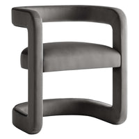 Modway Winslow Performance Velvet Barrel Accent Chair - Storm Grey-Accent Chair