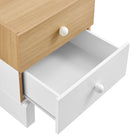Modway Nolia 2-Drawer Colour Block Nightstand - Oak White-8