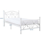 Modway Cottage Twin Bed - White-Solidly welded iron construction
