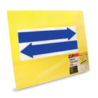 Cosco Yellow with Blue Arrows Sign with Metal Stake Kit - 15" x 19"-The included metal stake provides secure and stable placement in lawns or outdoor spaces