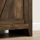 HOMCOM 48" H Kitchen Pantry Cabinet with Barn Door - Brown Wood Grain-Magnetic door for easy opening and closing 
