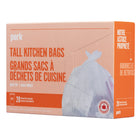 Perk Tall Kitchen Garbage Bags - Wave Top - 24" x 30" - White - 20 Pack-Reliable for all your household or office trash