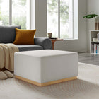 Modway Tilden Large 28" Square Performance Velvet Upholstered Ottoman - Alabaster/Natural-Dense Foam Padding