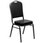 Flash Furniture HERCULES Series Crown Back Stacking Banquet Chair in Black Vinyl - Silver Vein Frame-500 lb. Weight Capacity