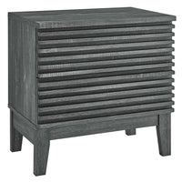 Modway Render Two-Drawer Nightstand - Charcoal-Mid-Century Bedside Table