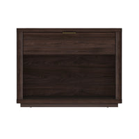 Manhattan Comfort Evelyn 32" Modern 1-Drawer Nightstand - Brown-Modern Nightstand for Bedroom and Living Room Use
