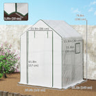 Outsunny Portable Greenhouse - White - 4.6' x 4.7' - Large roll-up zippered front door for walk in access
 