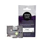 Premium Tape Compatible with Brother TZ221, TZ-221, TZE-221, TZE221 - Black / White -  9 mm-Color: Black / White