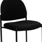 Flash Furniture Comfort Black Fabric Stackable Steel Side Reception Chair-Contoured Cushions