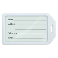 Beslayn Heavy Duty Luggage Tags With Plastic Loops - Window Cover & Inserts Included - White - 10 Pack-Bold color for easy identification and recognition of your luggage