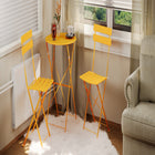 Lausaint Bistro Folding 3-Piece Patio Set - Yellow-8