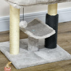 PawHut 19"  Activity Centre  Cat Tree with Sisal Scratching Post - Grey-The self-groomer satisfies their natural grooming instincts 