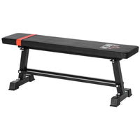 Soozier Flat Workout Bench-Built-in 3.9" (10 cm) width dumbbell rack for convenience