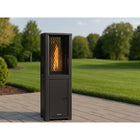 EnerG+ Outdoor Wood Pellet Patio Heater-Extended burn time of 1.5 hours, ensuring consistent heat without frequent refueling with an impressive output of 23,400 BTU/hr