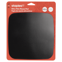 Staples Tech Ultra-Thin Mouse Pad - 21cm x 21cm x 0.1cm - Black-Smooth plastic surface