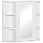 HOMCOM Wall Mount Medicine Cabinet with Mirror - White-The bathroom cabinet doesn't take much space while providing ample storage space   