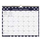 Blueline 2027 Colourful Monthly Wall Calendar with Gold Twin-Wire Binding - 15" x 12" - Nautical - Bilingual-12 Months, January to December